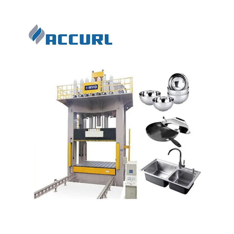 ACCURL Deep drawing hydraulic press 1000T for  Four column Fine blanking hydraulic press (1600159424599)