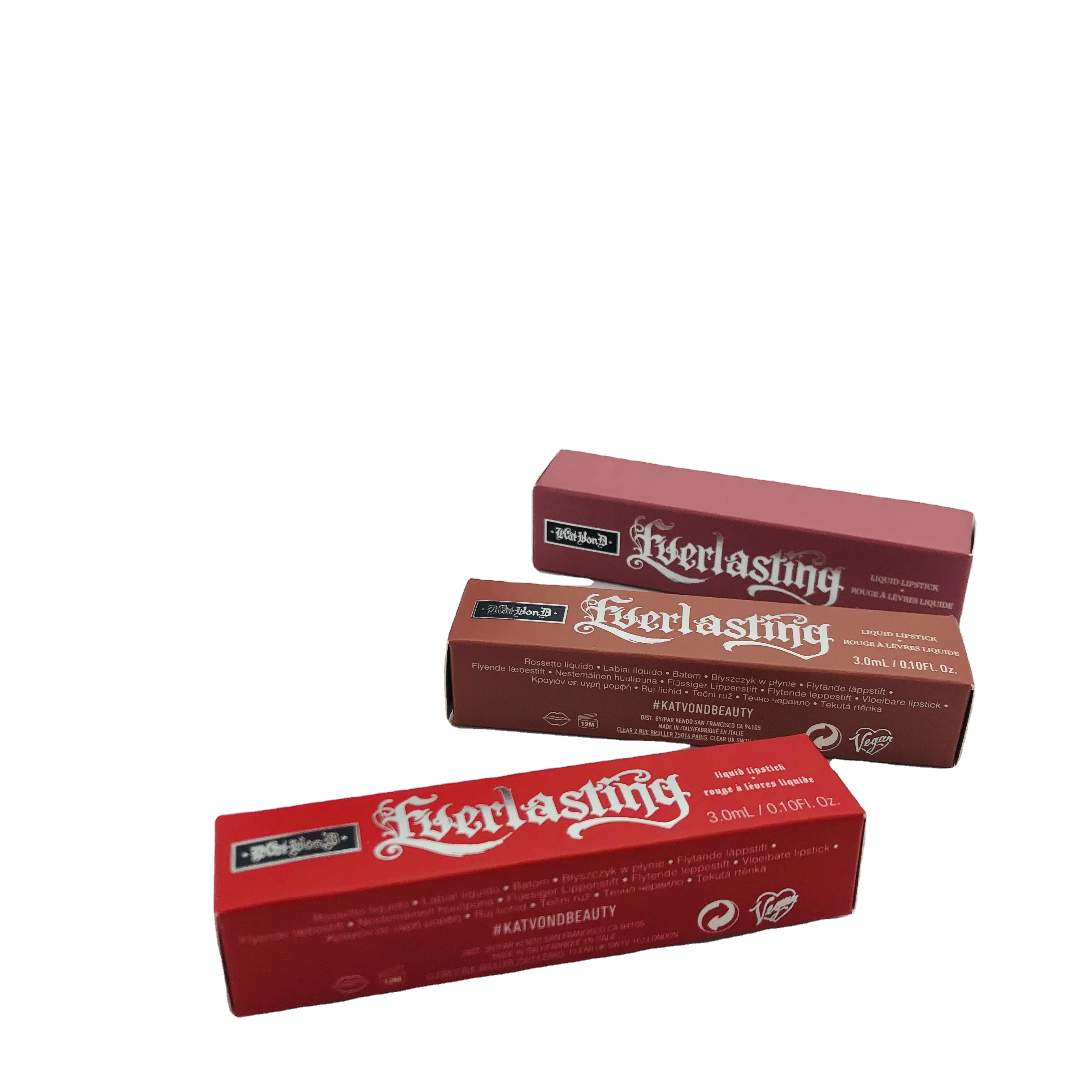 
Пользовательская полноцветная печать, горячая распродажа, блеск для губ, бумажная упаковочная коробка 