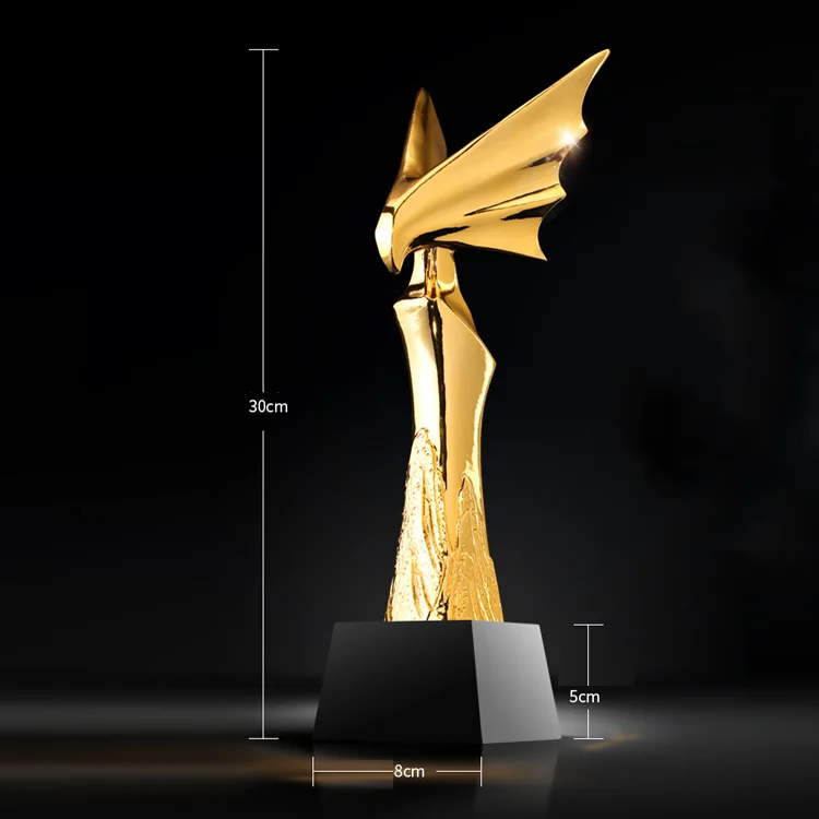 Shining 2022 New Golden Eagle crystal trophy customized Eagle Metal excellent employees annual meeting creative prize