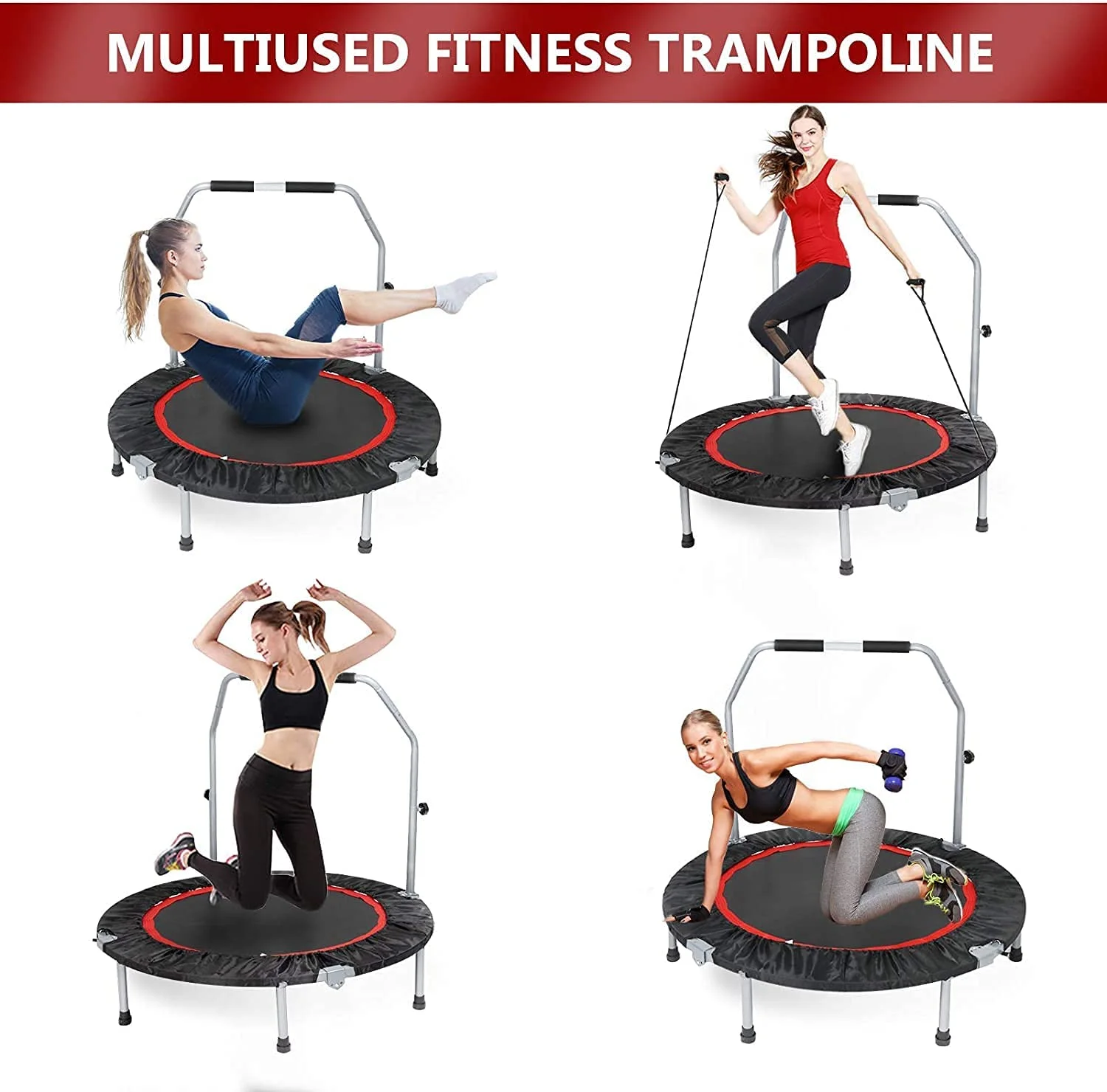 JTB003C Low Price Hot Selling Body Building Foldable Fitness Mini Jumping Trampoline, Jumping Fitness Trampoline