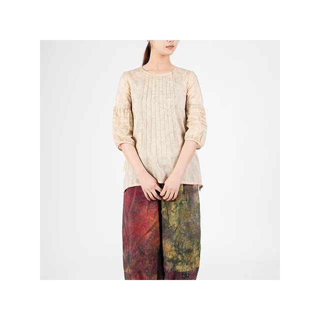 [SUM&SIM] Factory Supply Long Sleeve Delicate Newly Popular Set Elegant Blouse Swallow Rayon Blouse(gray, yellow, white)