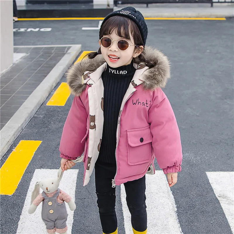 
Sunny Baby Girls Clothing 2020 Winter Boys and Girls Jeans Jacket Cotton Girls Padded Mid-length Denim Thick Coat 