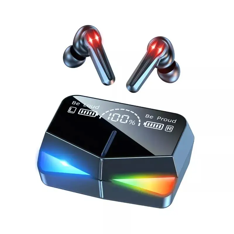 New Arrival TWS M28 Gaming Headsets Earphone with Mic Low Latency 9D Stereo Wireless Headphone LED Display TWS Sports Earbuds