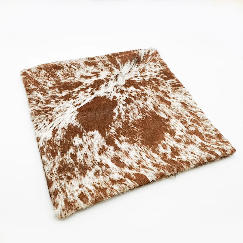 Natural  Cow Design  45 x 45 cm Real Leather Cowhide Cushion Cover for Home Decor
