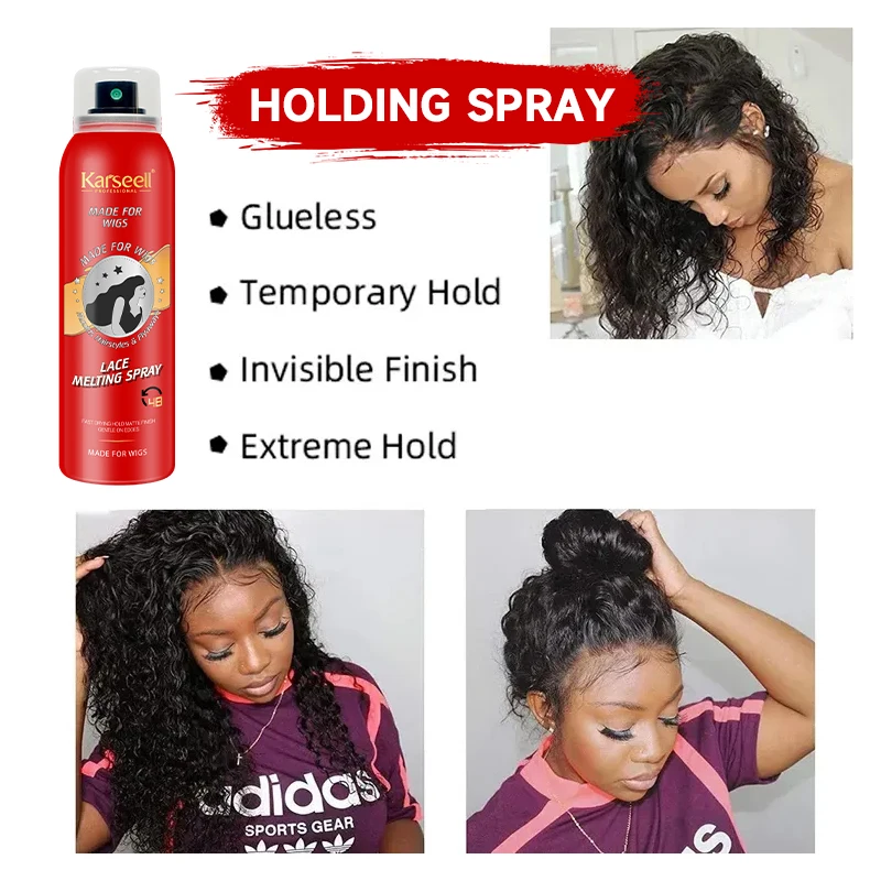 Karseell Hair Glue Spray Lace Wig Adhesive Fast-Drying Extreme Firm Hold Wig Glue No Residue Lace Melting Spray