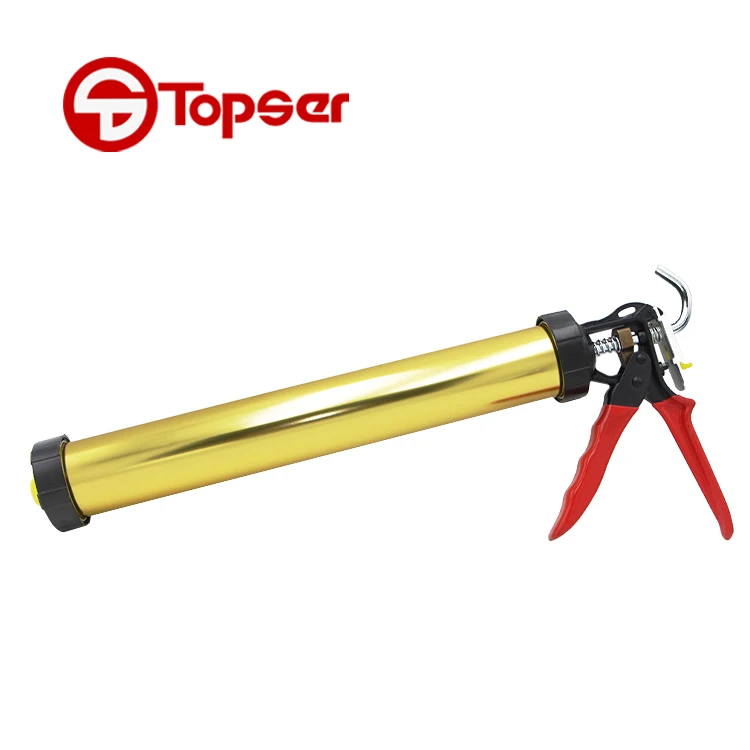 Hand Tool 600ML Aluminum Alloy Manual Sausage Glass Glue Gun Silicone Sealant Nozzle Caulking Gun