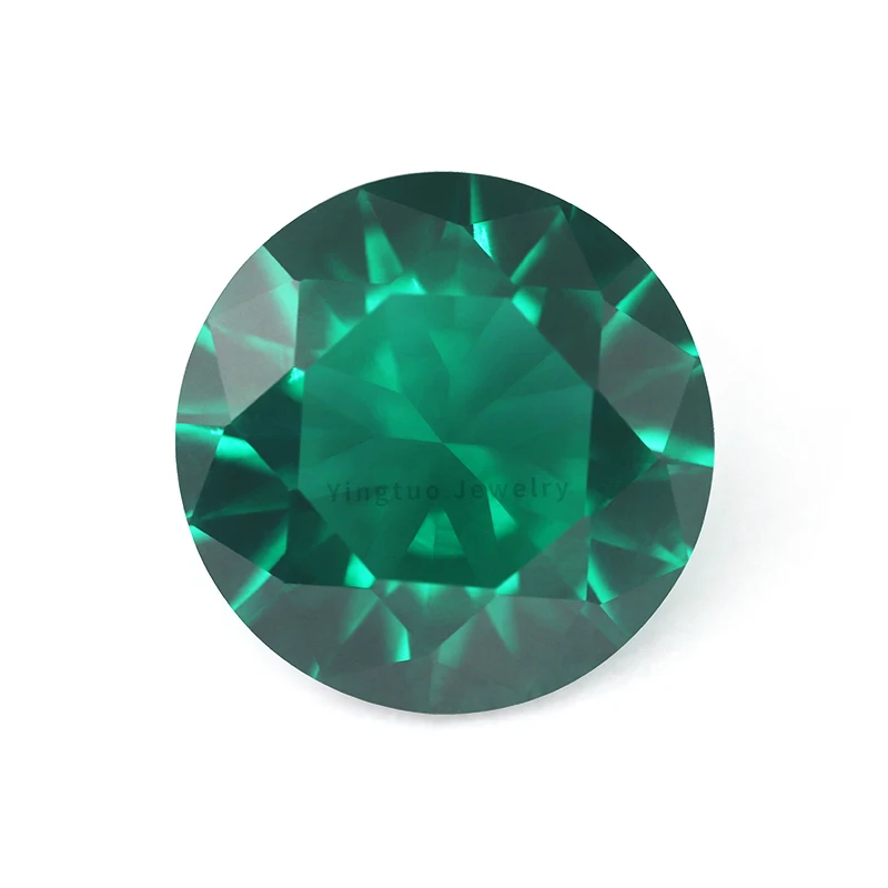 Wuzhou Yingtuo Good Quality Round Cut 1.0mm Green Nano Color Stones In Large Stocks Synthetic Gemstones