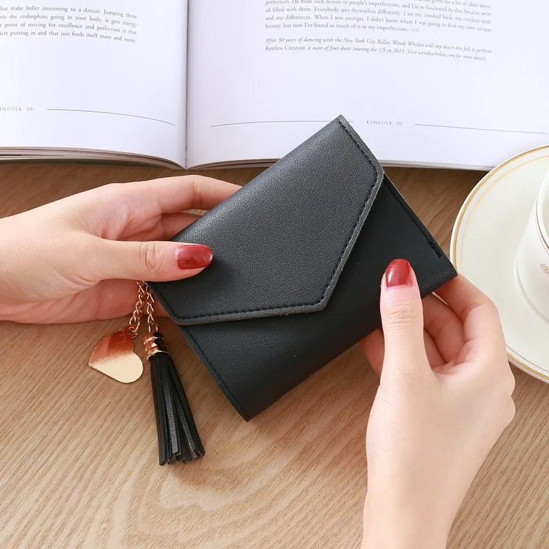 Hot Sale Short Size Waterproof PU Leather Woman Wallet Cute Girls Coin Purse For Small Card For Shopping
