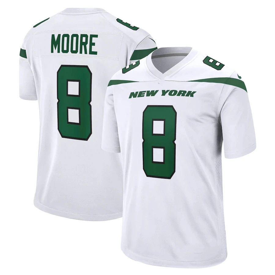 Jet Green Game 2 Wilson 8 Moore 75 Vera-Tucker Stitched American Football Jersey Custom New York City Team Club Uniform