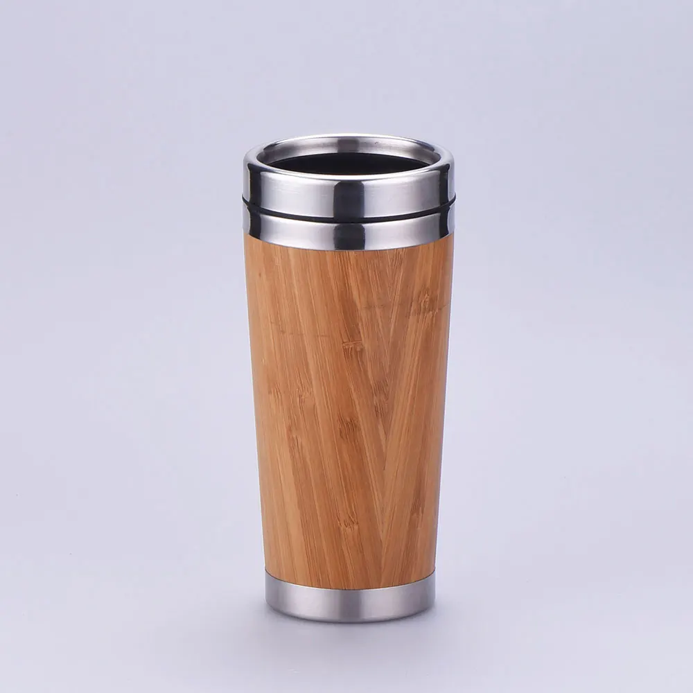 450ml Bamboo Biodegradable Eco Friendly Thermo Travel Coffee Cup 16oz with Bamboo Shell Eco Friendly Coffee Cup