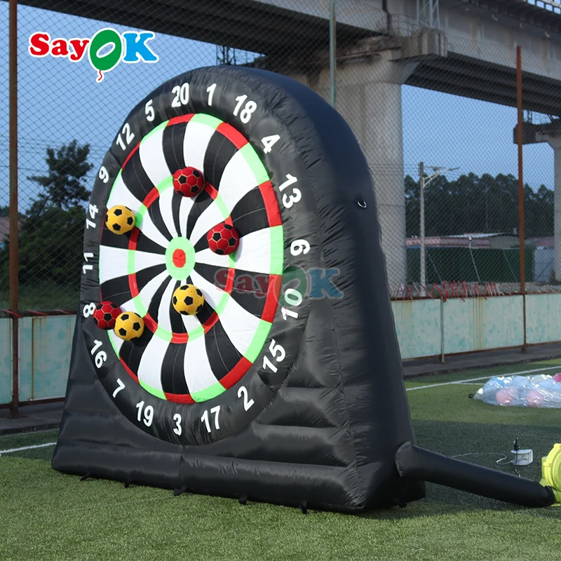 Large Interactive Football Dart Inflatable Sports Games Inflatable Football Darts With 8pcs Balls