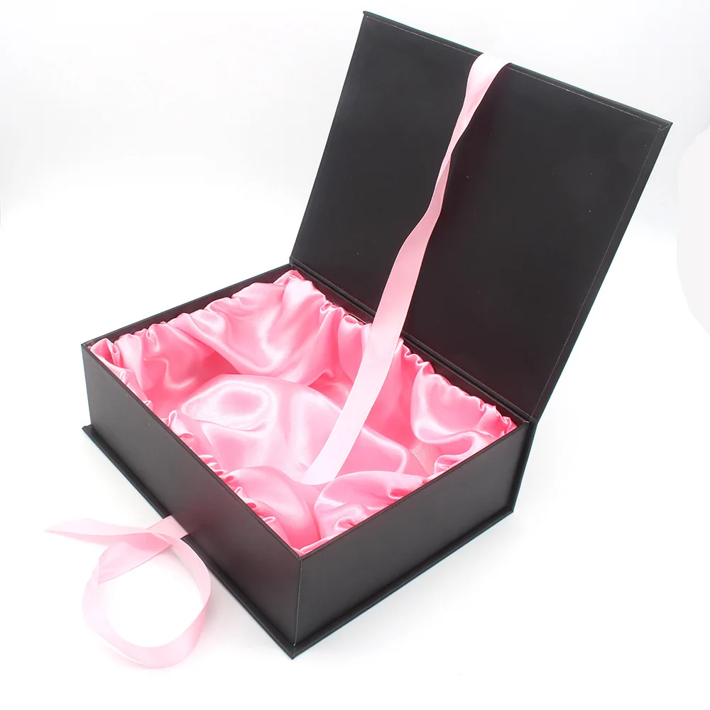 Custom Logo Design Clothing Cosmetics Gift Packing Boxes Wig Packaging Paper Boxes With Satin Lining