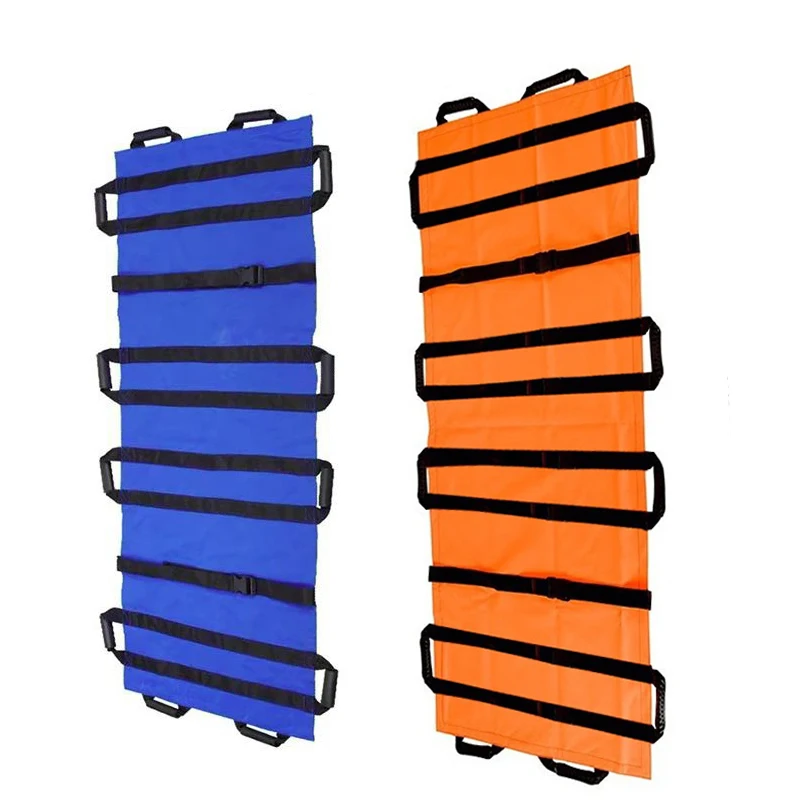 Orange Emergency Transport Stretcher Foldable Portable Lightweight Transfer Board for Patient Nnimal Rescue with 12 Handles