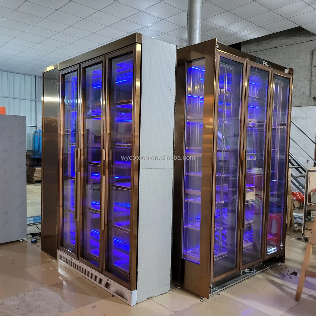 Hotel Restaurant Wine Liquor Display Bar Fridge Remote Control 8 Color LED lighting Customized Design Wine Storage Cellar Cooler