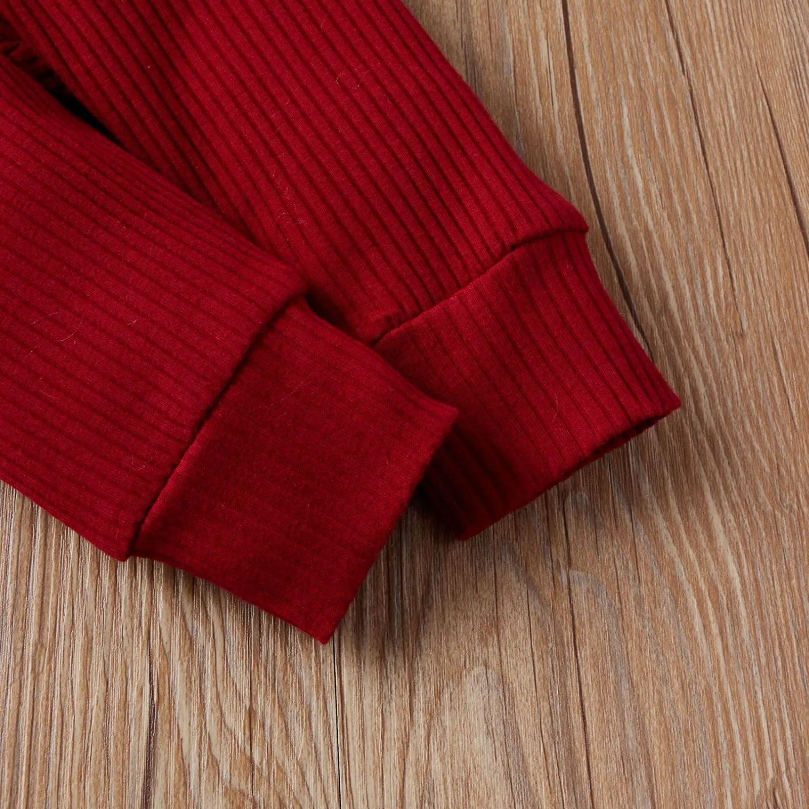 Hot Sales Newborn Baby Boy Girl Polka Solid Color Outfit Ribbed Knit Long Sleeve Romper and Pants Set Fall Winter Clothes