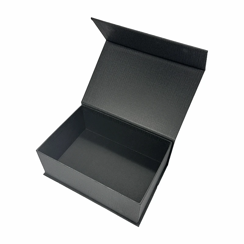 2024 Hot Sale Custom Logo Special Fabric Black Paper lmagenetic Cardboard Boxes for Gift Boxes Packaging