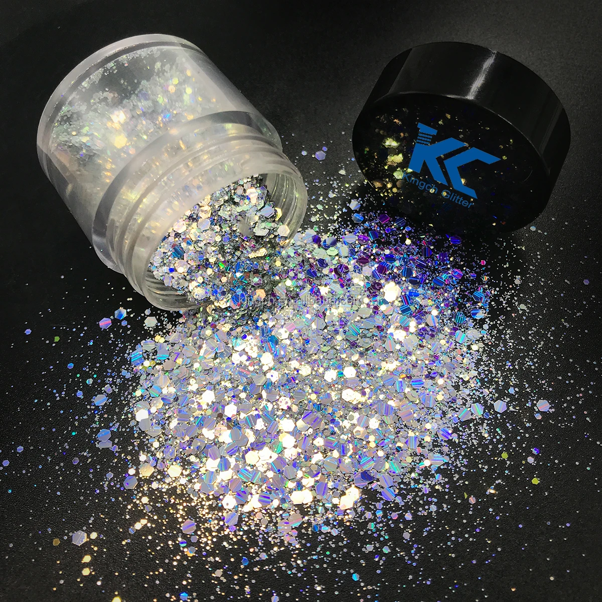 Holographic Laser Purple Flakes Chunky Mixed Size Glitter Powder