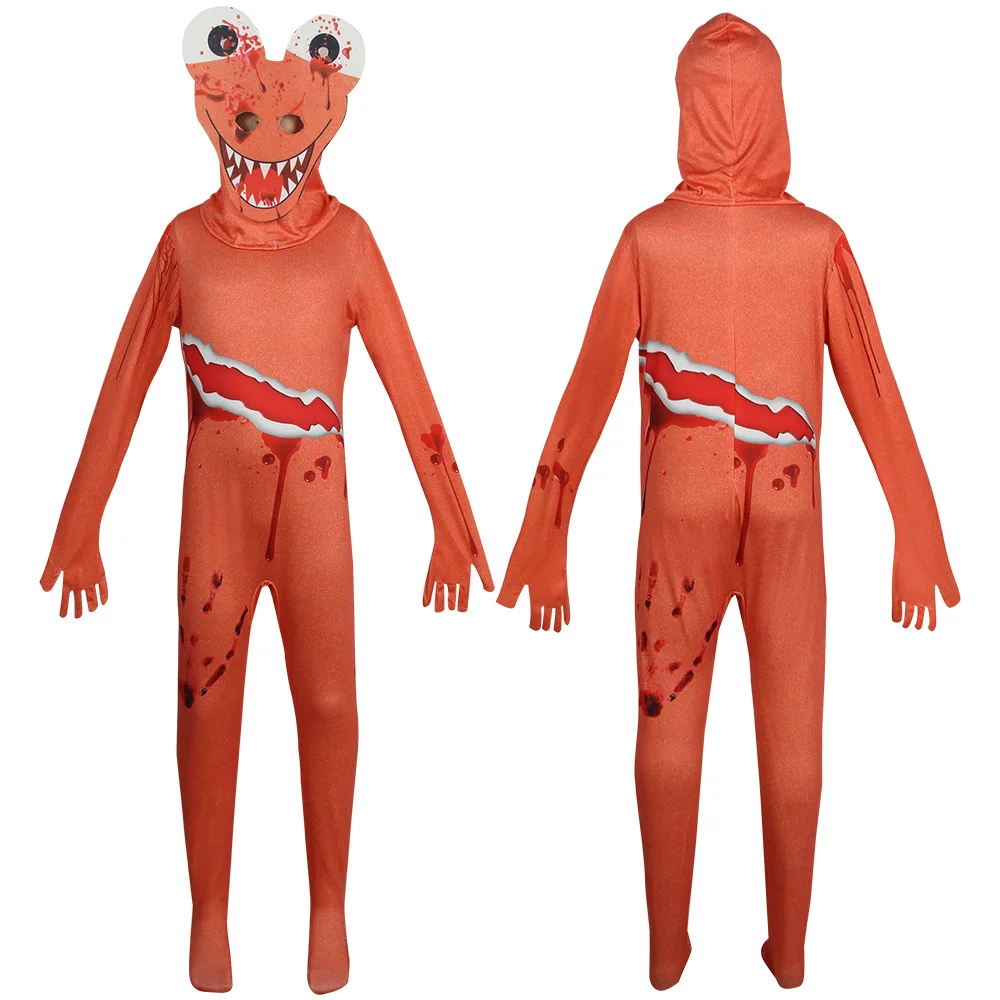 Rainbow Friends Costume Kids Boys Blue Monster Wiki Cosplay Horror Game Halloween Jumpsuit Including headgear Party Costume