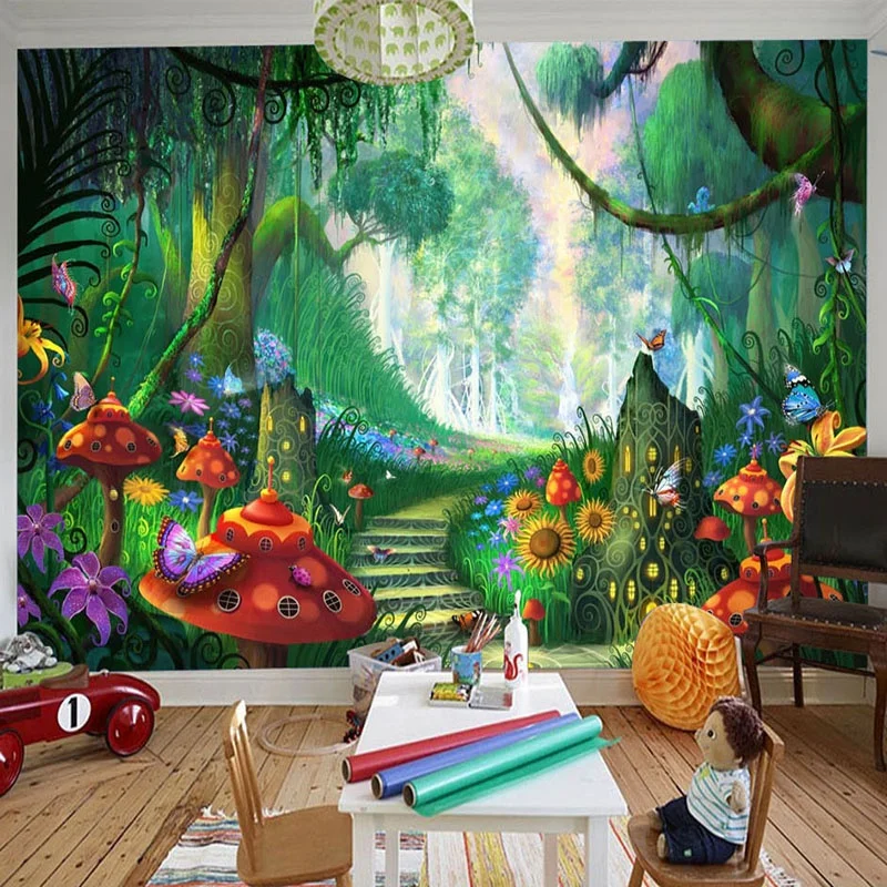 Wallpaper Nature Stripped Wallpaper 3D Mural Wallpaper for Girls Kids Room Decoration