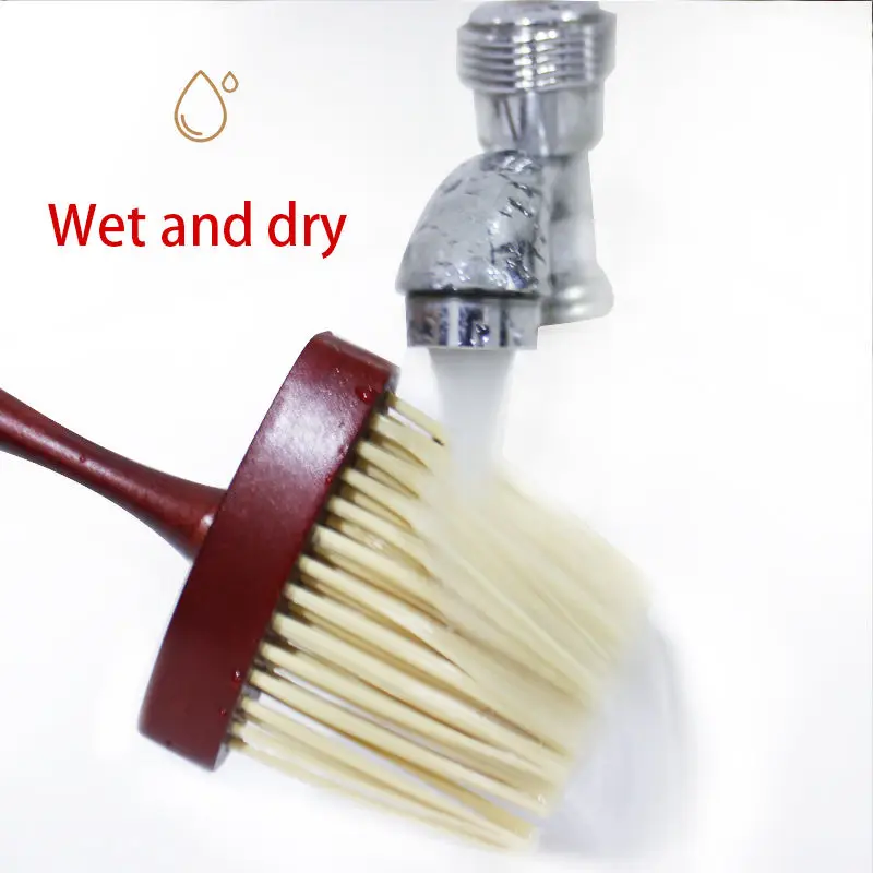 Hot selling wooden handle broken hair fibre brush professional salon haircutting styling self cleaning hair brush