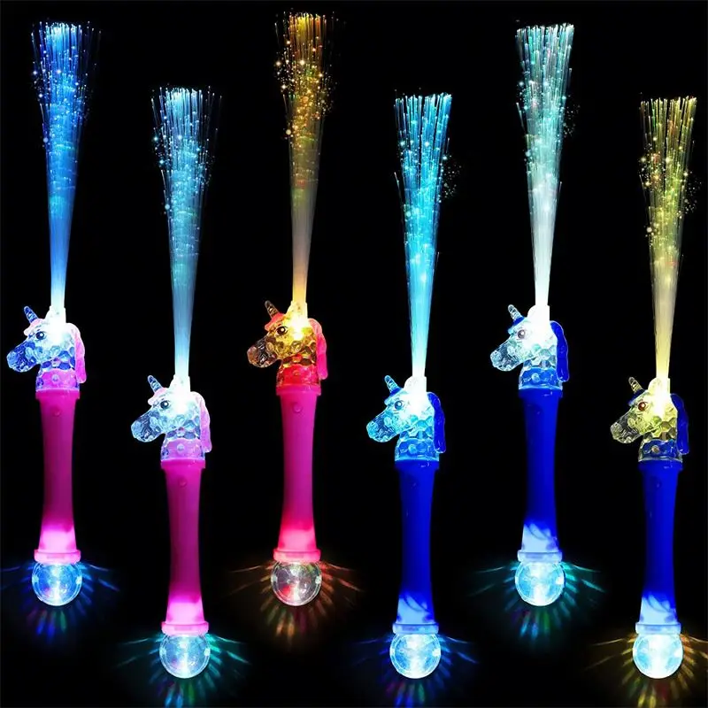 YYPD Party & Holiday Kids Party Magic Glow Lamp Happy Birthday Light Props Unicorn Flashing Led Fiber Optic Wand