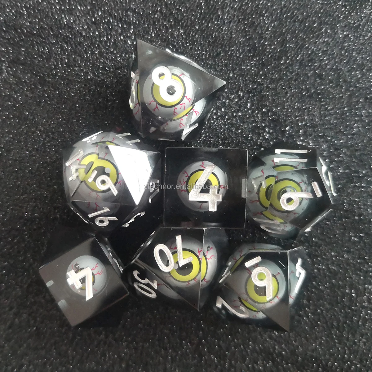 Eye Rolling Dice Handmade Sharp Edge DND Dices Liquid Core Eye Balls Role Playing Gaming Dice For Board Game Dungeons and Dragon