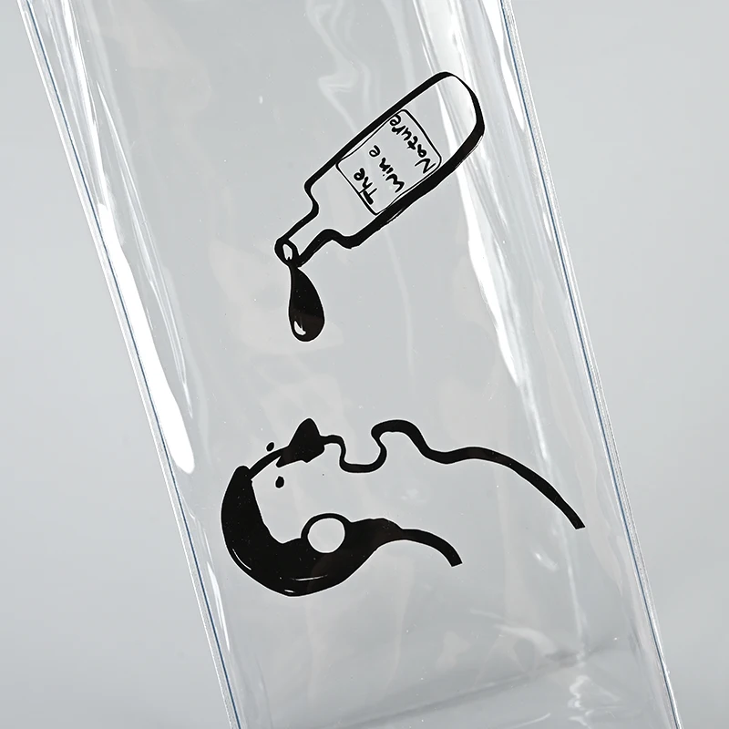 wine bottle ice bag custom Wine Bag Clear Transparent PVC Ice chill waterproof tube handles Bag