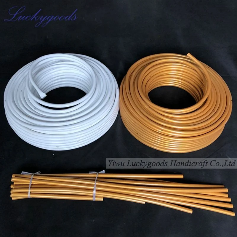 LDJ1126 gold and white flexional wedding decoration PVC tube for stage decoration
