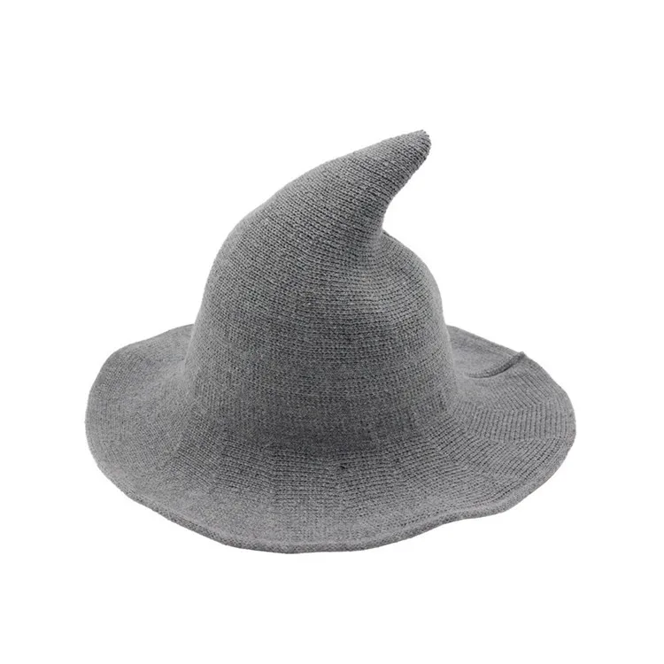 Women Wool Sharp Pointed Witch Hat for Halloween Christmas Costume Party