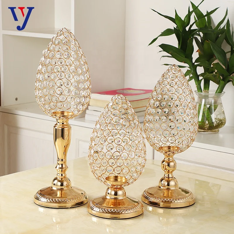 Quality and quantity assured  tall gold wedding centerpieces crystal candle holders