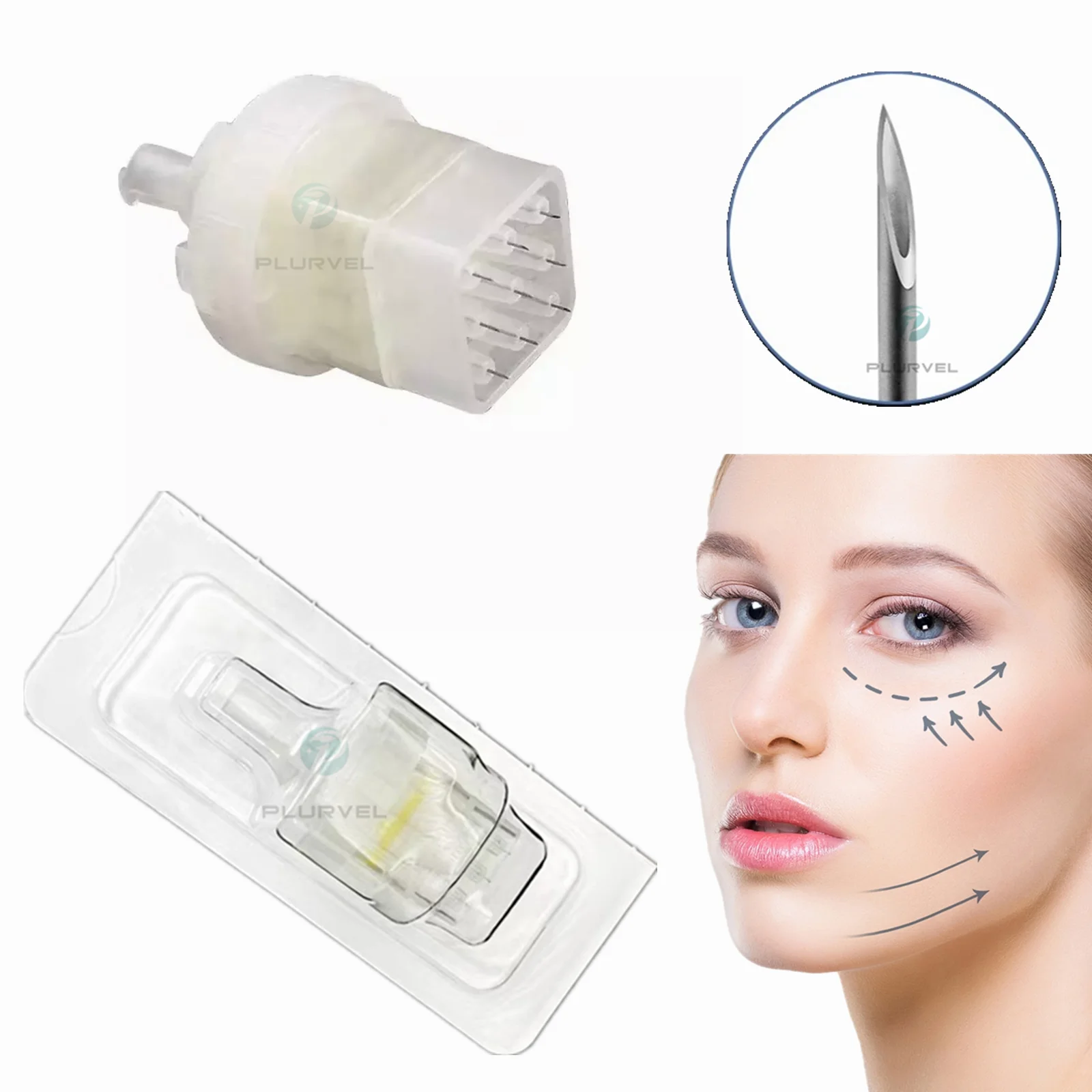 CE Marked Medical Use Meso Therapy 9Pins Screw Multi Needle For Injector Meso Gun Pressure Mesotherapy Gun