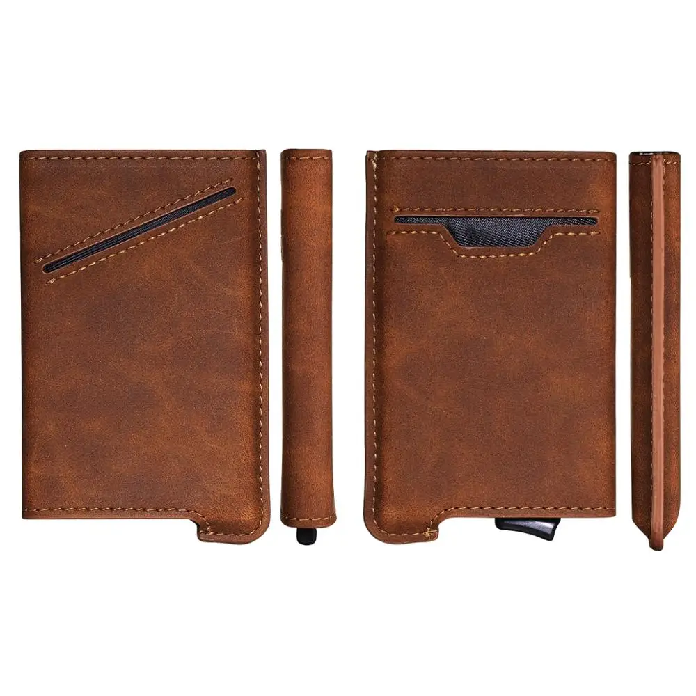 
2020 hotsale Wholesale Amazon Best Seller RFID Blocking Men Leather Aluminium Business ID Credit Card Holder Wallet for Men 