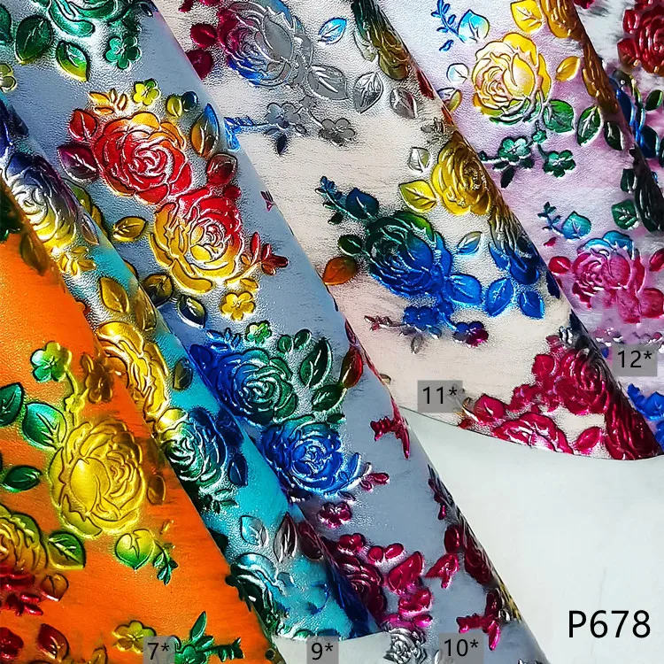 P678 под заказ кожаный Винтажный Розовый Цветочный искусственная кожа cuero для багажа сумочки обувные материалы
