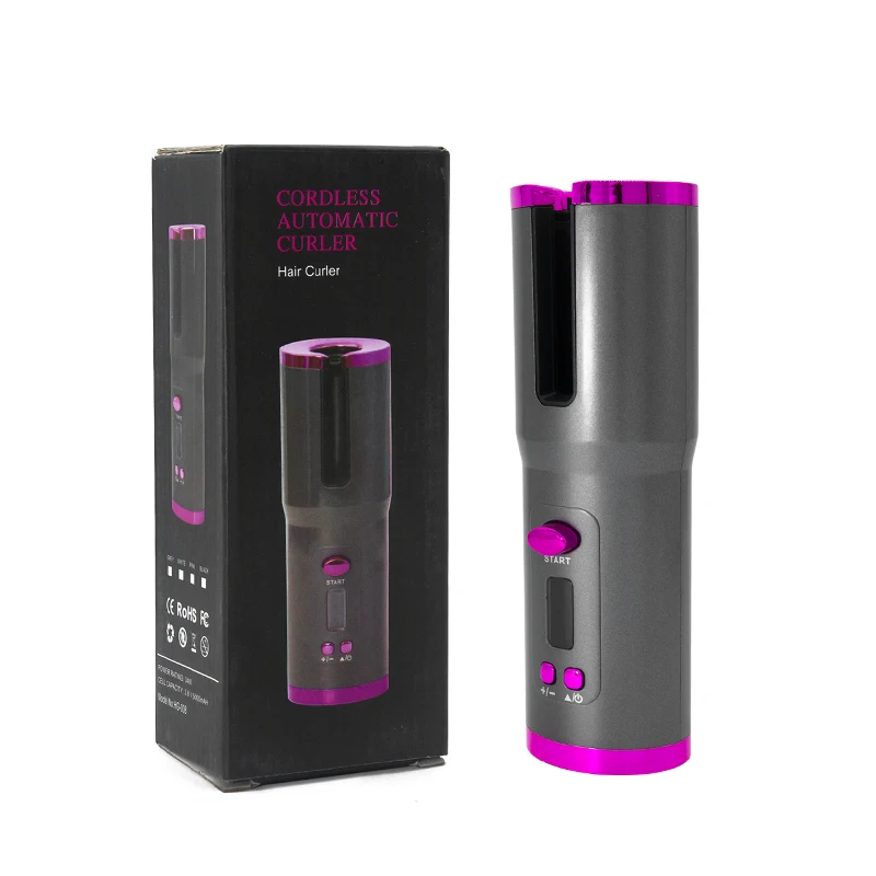 New Arrival Professional USB Rechargeable Auto Rotating Wireless Magic Automatic Lcd Display Hair Curling Iron Curler