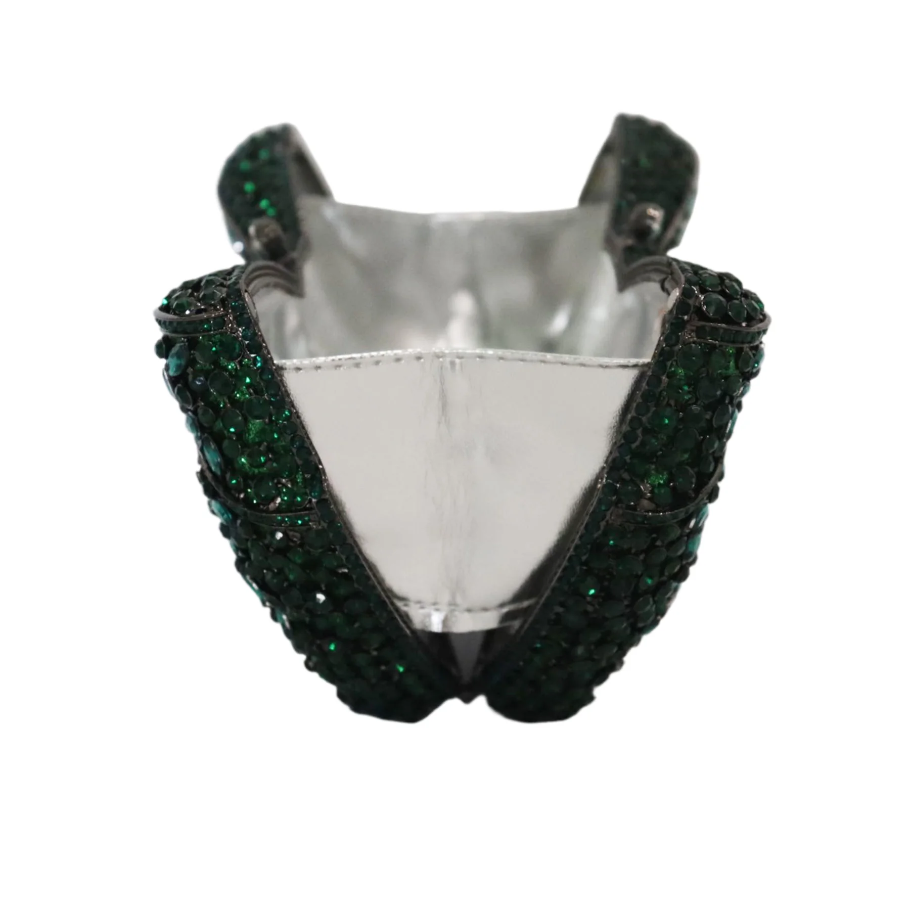 Custom Logo Rhinestone Evening Crystal Gown Purses Green Bow Clutch Bow Shaped Bride Wedding Diamond Ladies Handbag for Women