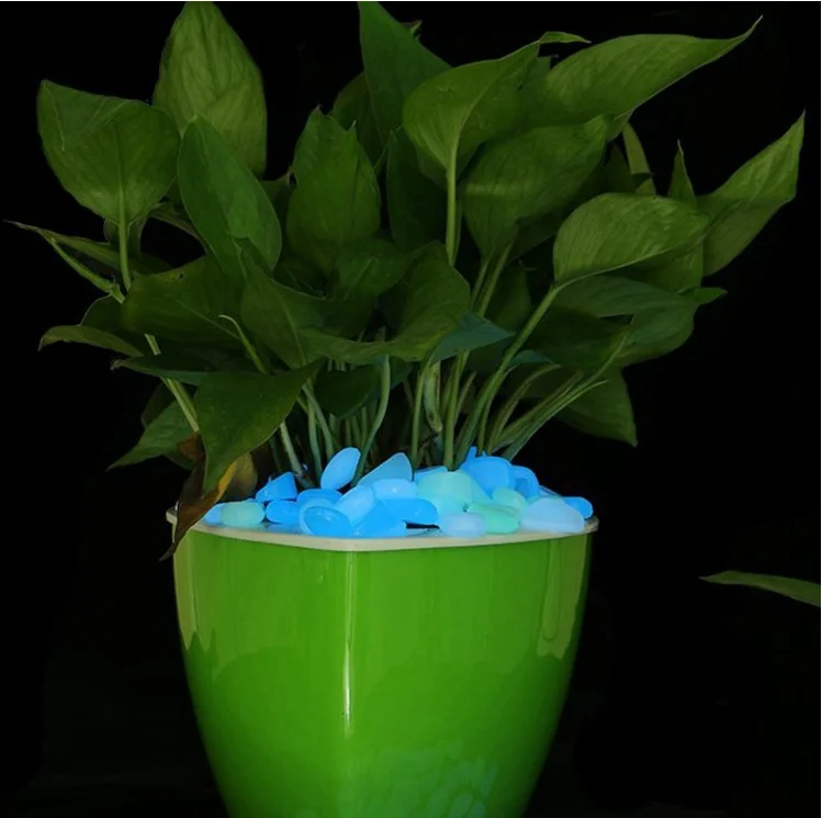 High Bright 100 Pcs bar Aquarium Ornaments Luminous Glow in the Dark Paving Stones Pebbles for Fish tank Vase Garden Walkways