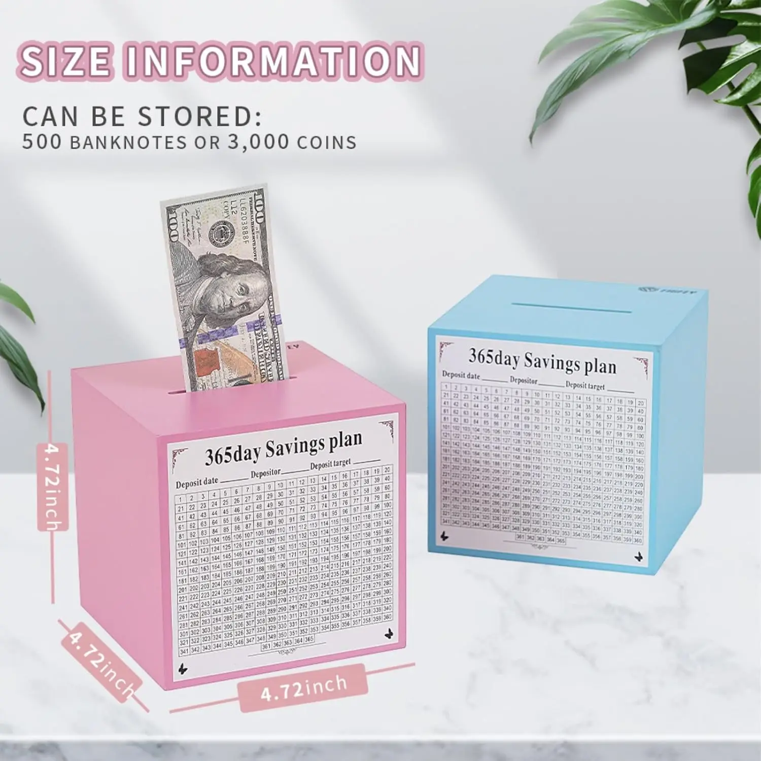 2024 Personalized Piggy Bank With Counter Can Not Be Opened Wood Saving Money Box