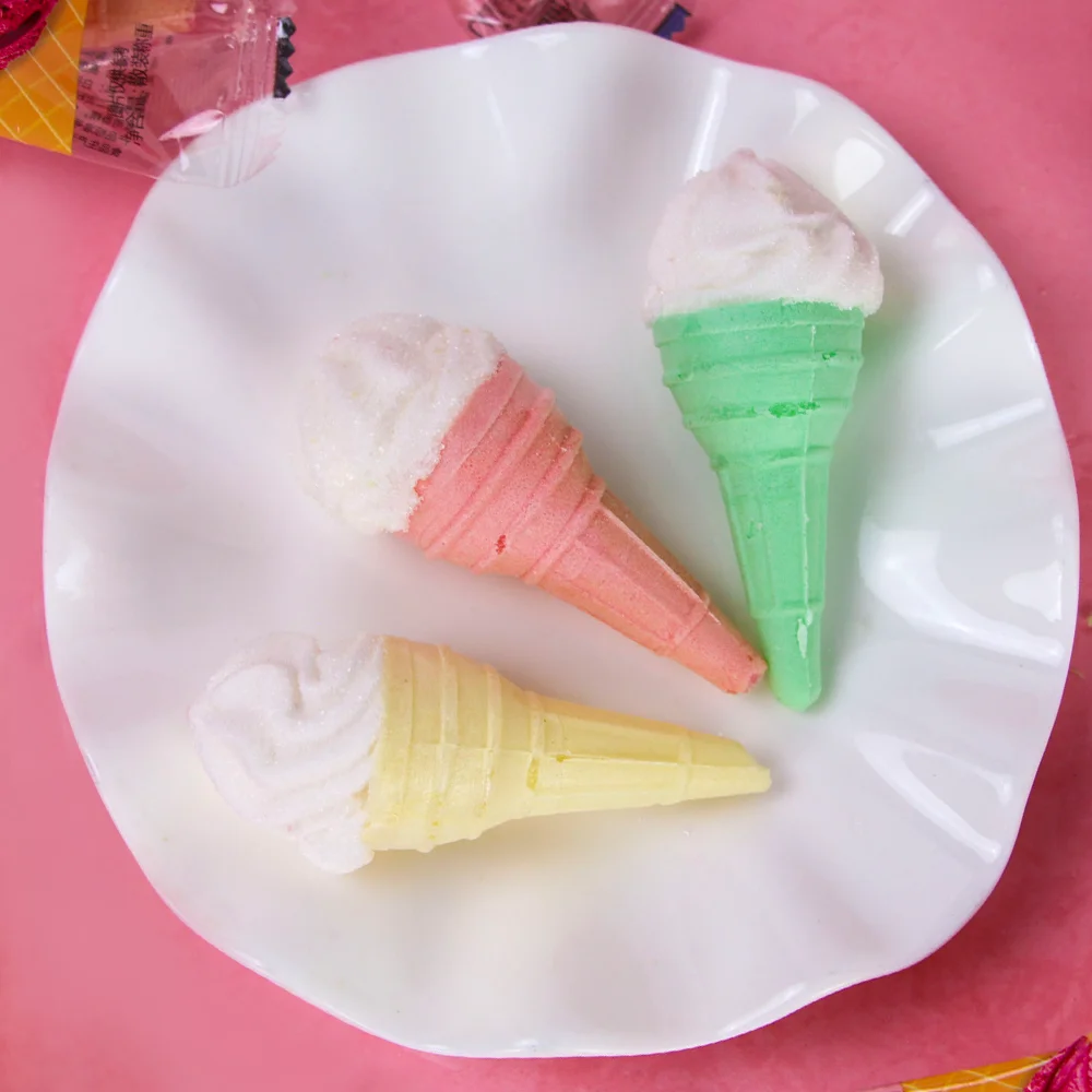 Ice Cream Shape Marshmallow Cotton Candy Supplie Center Filled Marshmallows Individual package