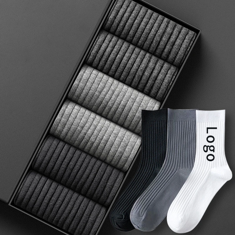 High quality dress in boxes cotton breathable oem gift bamboo work custom Luxury socks men