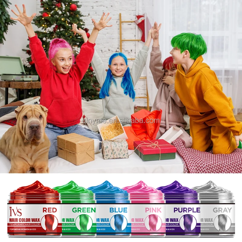 IVS Colors Natural Ingredients Washable Coloring Hair Wax Dye Styling Temporary Cream Private Label Hair Color Wax