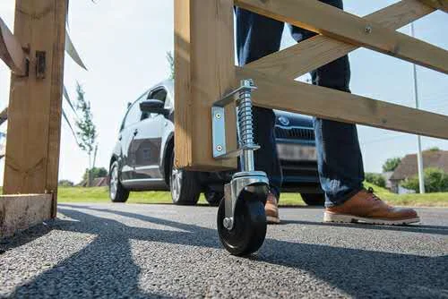 100mm 4 inch Spring Loaded Gate Caster Castor Door Wheel Hard Rubber Wheel