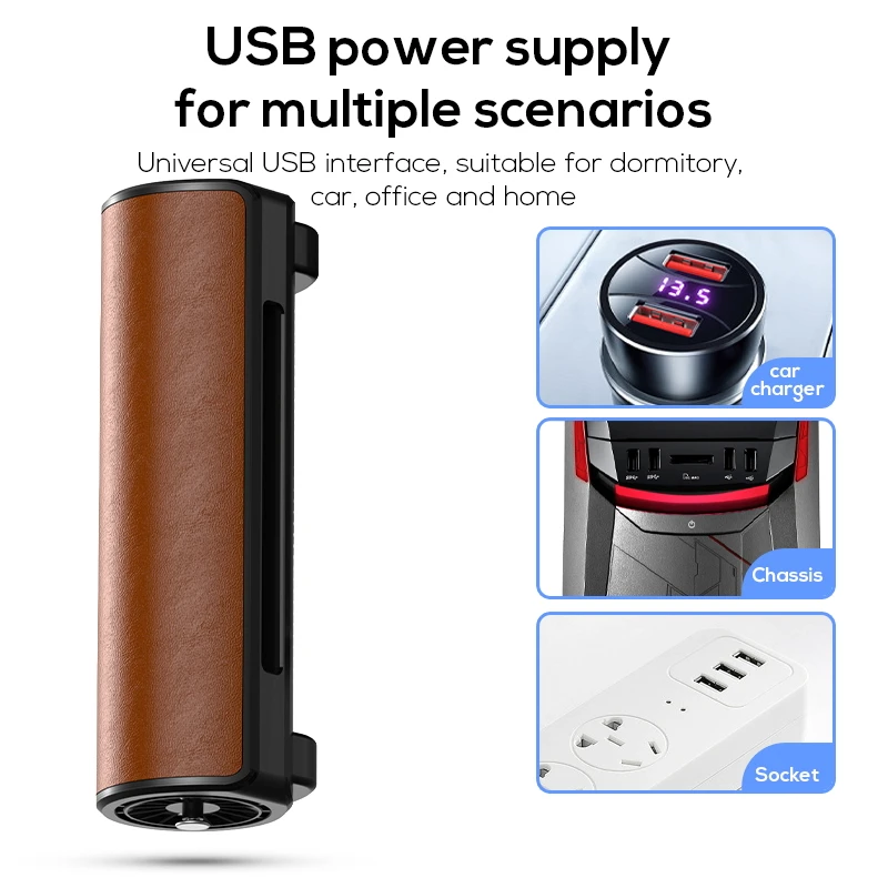 High Quality Creative Rear Seat Car Cooling Fan Lanyard Fixation Cooling Car Seat Fan USB Inside Pillow Fan for Summer