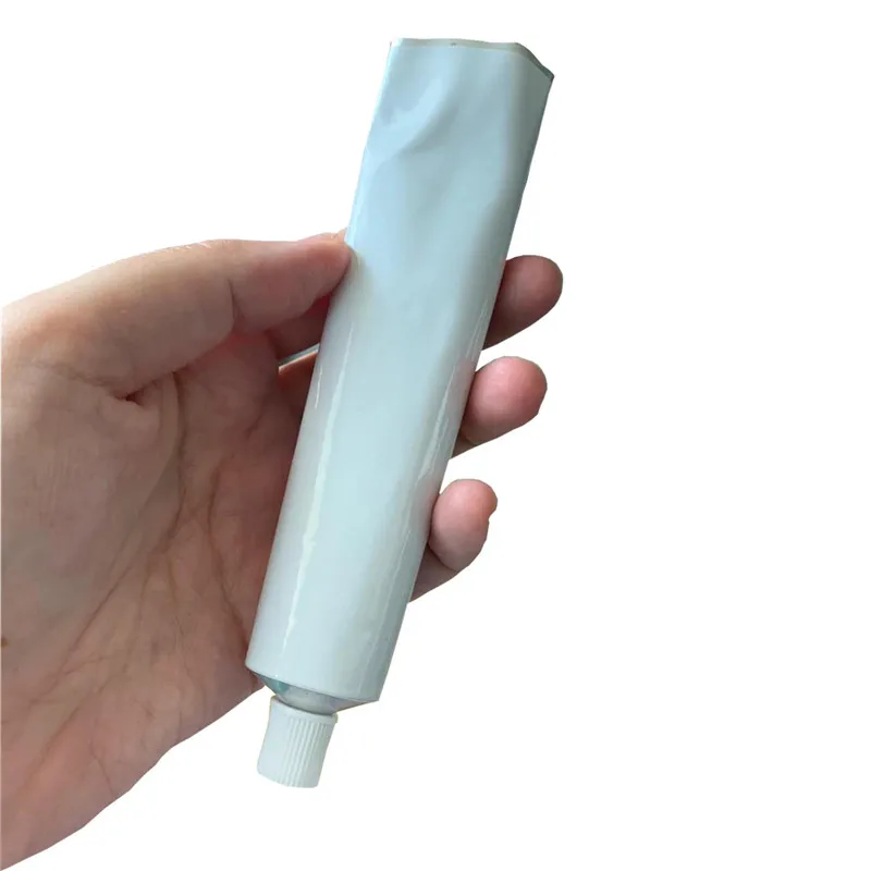 
Recyclable Metal Packaging Aluminum Soft Tubes Hand Foot Cream Glossy Matte Finish White Tubes Cosmetic with Flat Caps 
