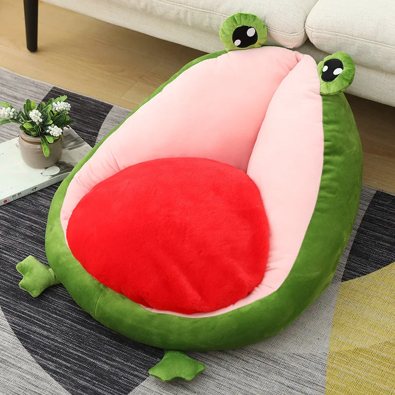Amazon Hot Sale Kawaii Cartoon Animal Avocado Frog Cushion Tatami Mat Seat Cushion Plush Pillow Toy