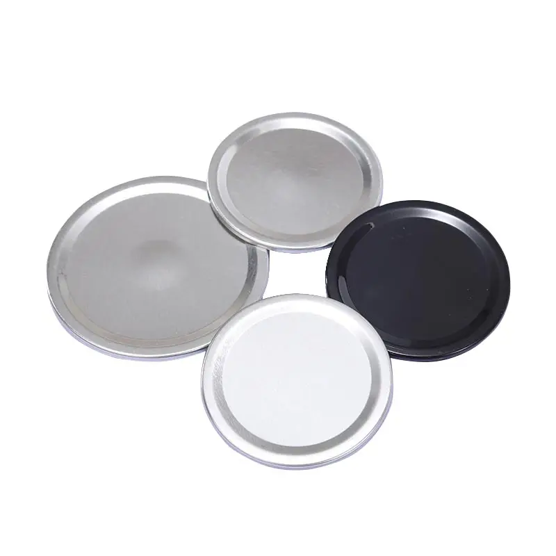 70mm 86mm Custom Logo Screw Cap Regular Wide Mouth Mason Jar Lid with Straw Hole