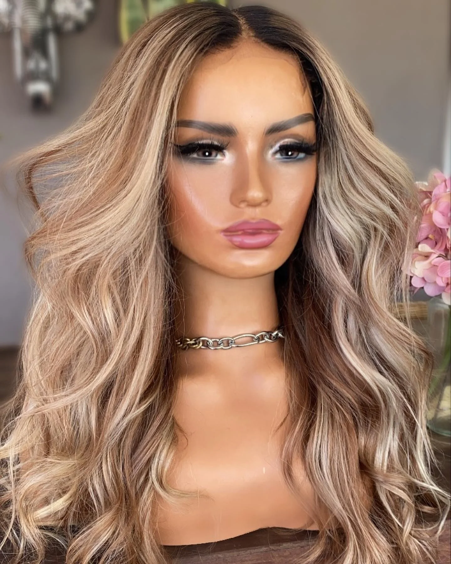 Double Weft Jewish Hair Exotic Wave Blonde Brown Highlight Color Cuticle Aligned Human Hair HD Lace Frontal Wigs