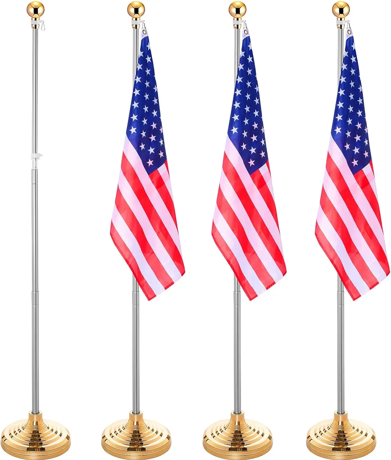 Hot Sell Full Color Printing Polyester Standing Floor Campaign Flag Custom Office Flag with Base Flagpole