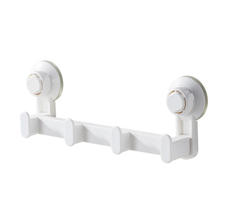 Strong Bathroom Kitchen Plastic Vacuum Suction Cup Wall Hook Rack