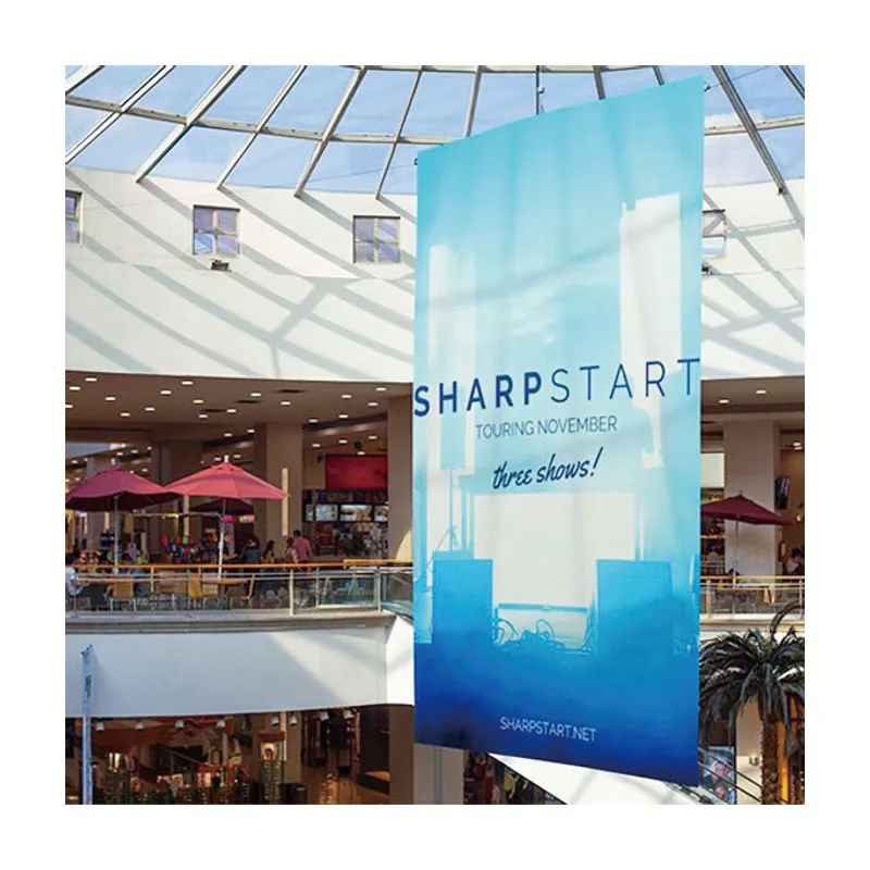 Custom Fabric Polyester Printing Shop Salon Supermarket Graduation Logo Sign Business Hanging Banners Building Double Side Flag