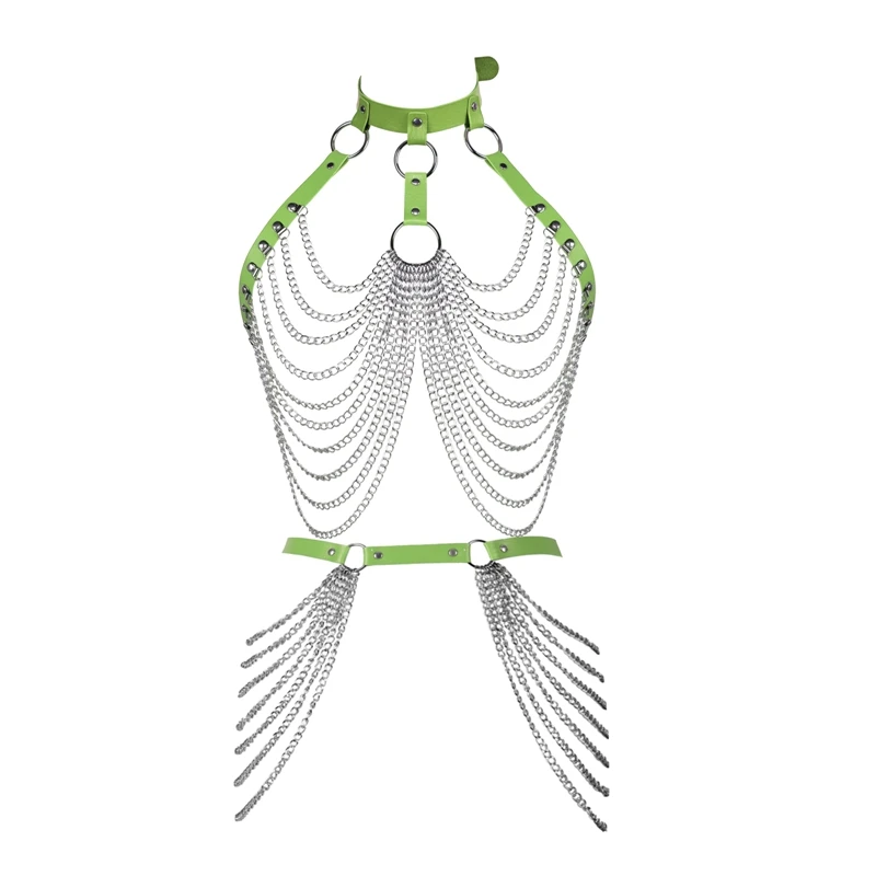 2023 New style Leather Women Gothic Garter Belts Lingerie Bra Top Adjust Strap Sexy Set Hollow Out Halloween Carnival Set